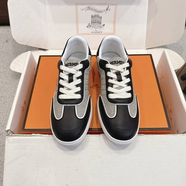 出厂价p 男款加70Hermes 爱马仕 Match 运动鞋系列 时尚又百搭 超级舒服 每个细节都做到极致 原版Swift小牛皮 麂皮 原版1:1独家私模鞋面