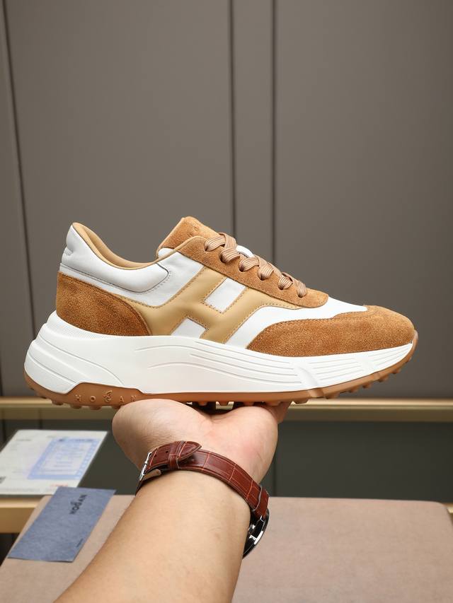 Hogan 霍根 2025新款转图必爆 H-Stripes系列情侣款厚底老爹鞋飞艇鞋休闲运动鞋。 顶级版本原版购入开发做货 此款H-Stripes系列运动鞋采用