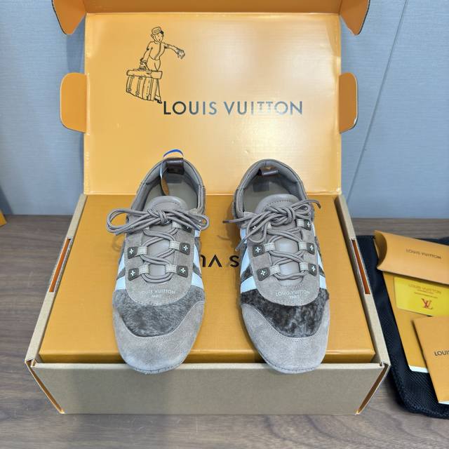 Louis Vuitton路易威登驴牌春夏Sneakerina系列 芭蕾运动鞋 德训鞋 休闲便鞋 情侣款 高版本包装 ，男款20 完美复刻Sneakerina