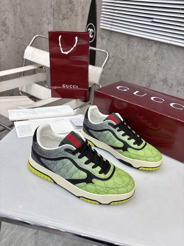 女p 男p 全网首发 Gucci Re-Web系列运动鞋小白鞋，代购版原版复刻一比一开模Ip轻料底！鞋面小牛皮，内里水染羊皮，垫脚牛皮全套包装 最高版本 码数: