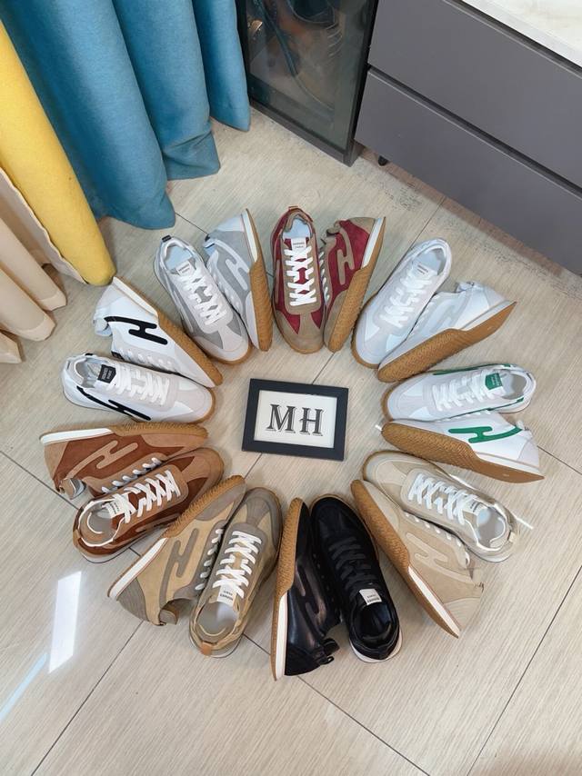 出厂价P Hermes 爱马仕运动鞋，鞋面小牛皮和反绒皮拼接打造，进口材质，质感十足，轻盈鞋底装饰撞色图案，打造百搭时尚风格。 DDD Size：38-44，4