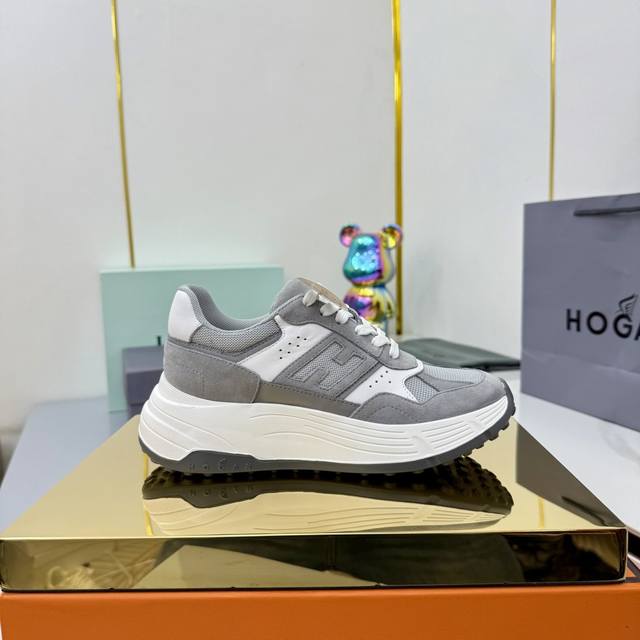 男40 DDD Hogan 霍根 2025新款情侣款转图必爆 H-Stripes系列情侣款厚底老爹鞋飞艇鞋休闲运动鞋。 DDD 顶级版本原版购入开发做货 DDD