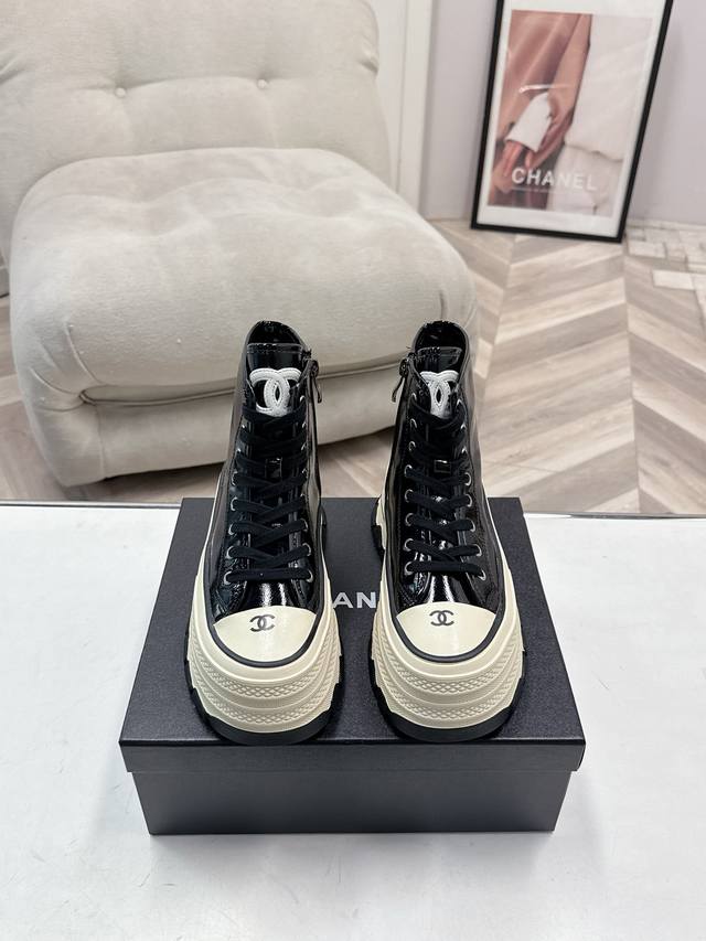 Size：35-40 40.41定做 DDD Chanel 香奶奶最新款26K休闲高帮靴靴 超多明星网红种草 原版模具定制 无敌漂亮又好穿 绝对仙女款 超级舒服