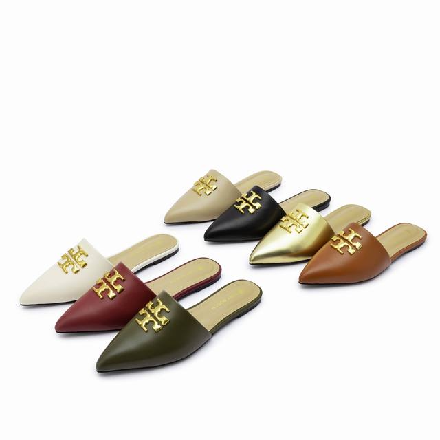工厂P价 女装女鞋 运动原单 托里伯奇新款尖头拖，平稳时尚，鞋面牛皮，内里羊皮，码数35-43，44.45不退换， DDD