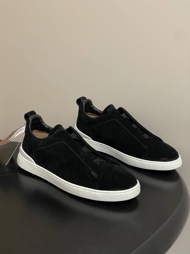 顶级品质 DDD Zegna杰尼亚 Triple Stitch运动鞋Ts-Secondskin 奢华商务休闲男鞋 DDD 这款Nero Oasi Triple