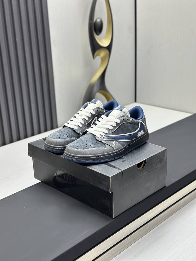 工厂P直销￥ Lv联名系列卖疯了情侣款 DDD 专柜如图包装 广州大厂品质 DDD Nk Sb Dunk Low Lv联名-翻毛藏蓝 周年高端定制 低帮休闲板鞋