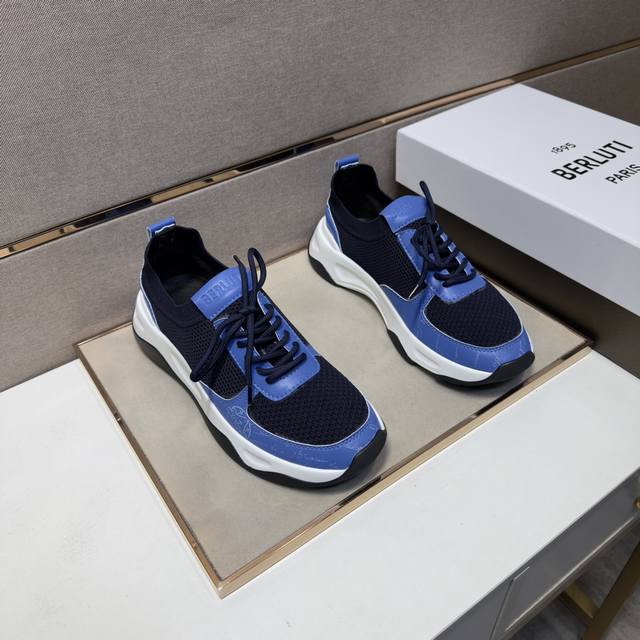 出厂价Pp 布鲁提～ 男士休闲鞋 2026Z柜同步发售 码数:38-44 # 1个颜色鞋面选用多材质拼接网布内里，舒适透气，鞋底：原版舒适耐磨大底，实物拍摄实物