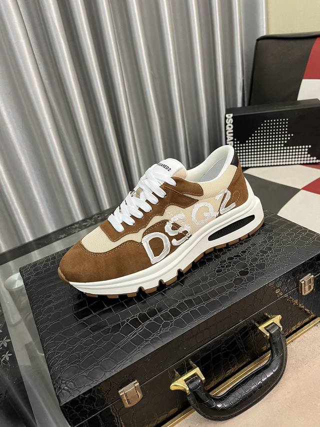 出厂价Pp： Dsquared2男士 运动鞋D二次方 官网最新版， 大气十分亮眼 男士休闲鞋。原版舒适内里。原版1:1大底 独具时尚前卫气息 ，更显尊贵！是潮男