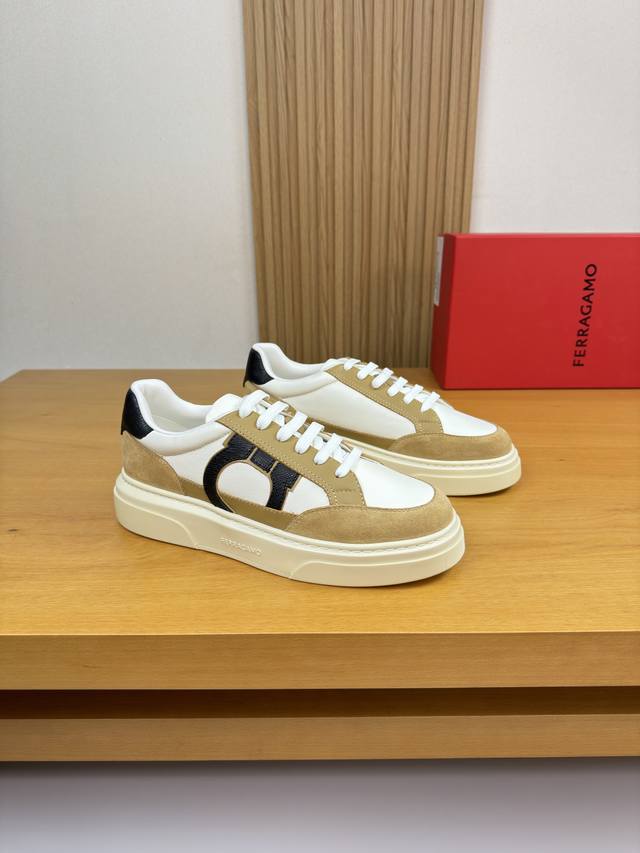 Ferragamo 菲拉格慕 DDD -高端品质 原单 休闲运动鞋 DDD -鞋面：纳帕小牛皮、反绒小牛皮、鞋身.车缝品牌图腾、鞋舌空压品牌Logo DDD -