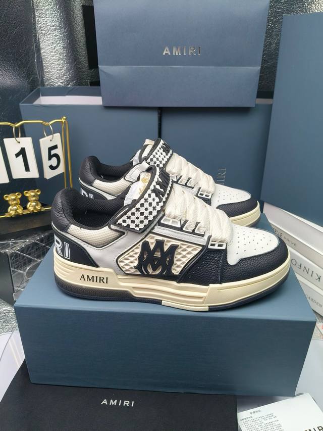 实价： 高端全套包装 Amiri DDD 阿米里全新情侣款运动鞋款Ma Skyline， DDD 融合滑板文化与篮球美学的设计语言，鞋款采用低帮轮廓与皮革、机能