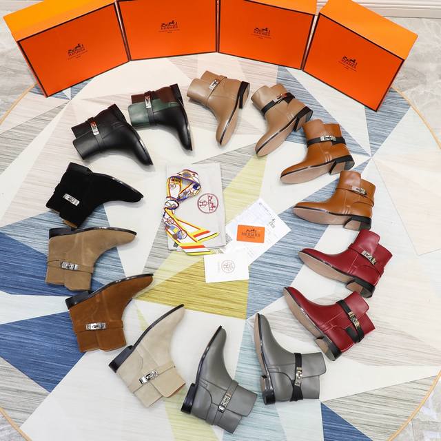 工厂P直批 现货发售 原版复制爆款来袭Hermes. 经典升级版面料全牛皮的超级经典的爱马仕Kelly扣骑士靴.穿上你就是女王.挺拔的靴筒.法抗拒的楦头.经典中