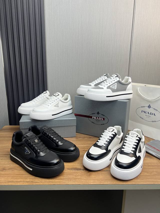 工厂P价 DDD Prada普拉达 男鞋专柜爆款，官网同步，1高品质出货原版牛皮+牛皮内里，11复刻 ，原厂原版底，38-45 45定做不退换 DDD