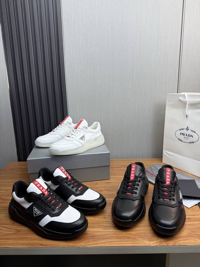 工厂P价 DDD Prada普拉达 男鞋专柜爆款，官网同步，1高品质出货原版牛皮+牛皮内里，11复刻 ，原厂原版底，38-45 45定做不退换 DDD