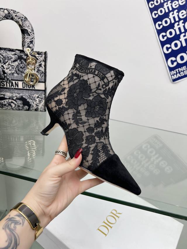 出厂价Pp：跟靴 DDD J'adior 刺绣提花 网靴迪奥 Dior 春夏最新色 Jardin D’Hiver 提花刺绣字母Logo高跟蝴蝶结拼色女鞋 市场顶