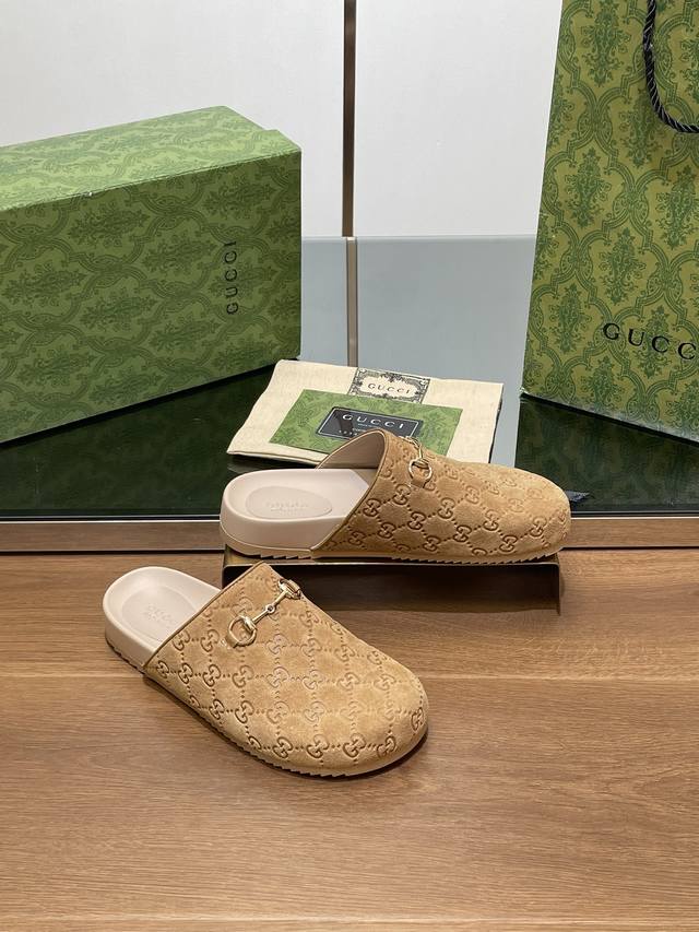 福利 新品厚底Gucci马衔扣G G男女同款情侣穆勒鞋 包头拖鞋 官网同步，原版一比一复制，最高版本所有材质细节均与Yb一致 常年做货。 DDD 面料：进口G