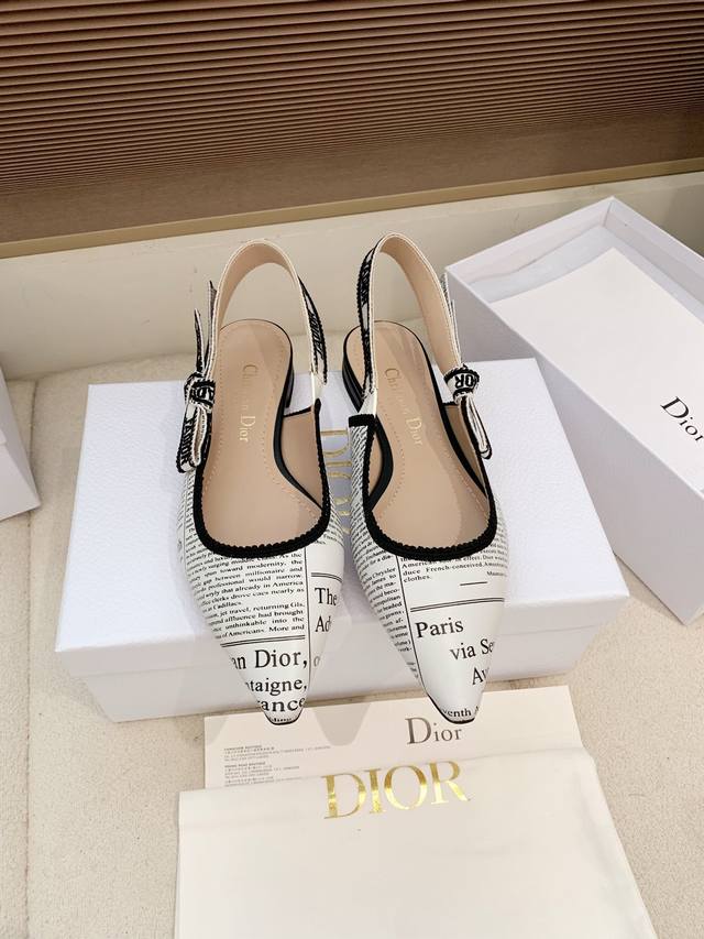 代购级别！ DDD 迪奥 Dior J‘Adior织带后空凉鞋经典时尚新色Quake Oblique 提花刺绣字母Logo高跟蝴蝶结拼色女鞋 市场顶级高端版本