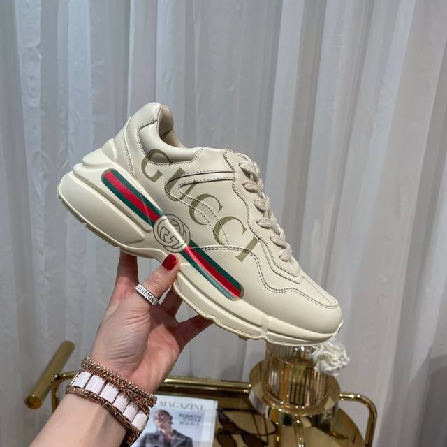 N次升级所有细节必须匹配原版！Gucci 古奇经典老爹鞋 DDD 情侣款 四季百搭 时尚 个性 与众不同 DDD 鞋面:进口原版纹理牛皮 DDD 内里:原版A级