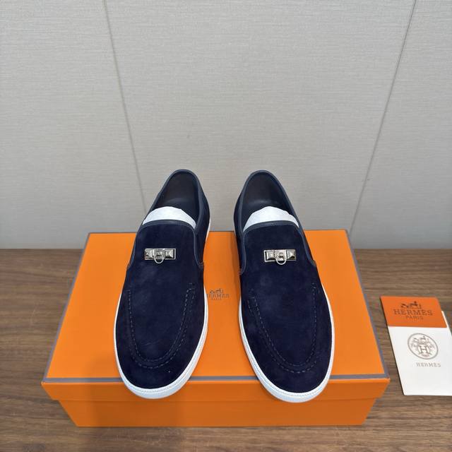 HermèS 爱马仕 25早秋新品 乐福休闲鞋 DDD 顶级版本 情侣同款 DDD 拼色设计Mm风 超前时尚 简约高级 随意搭配 上脚非常轻便舒适 DDD 鞋面