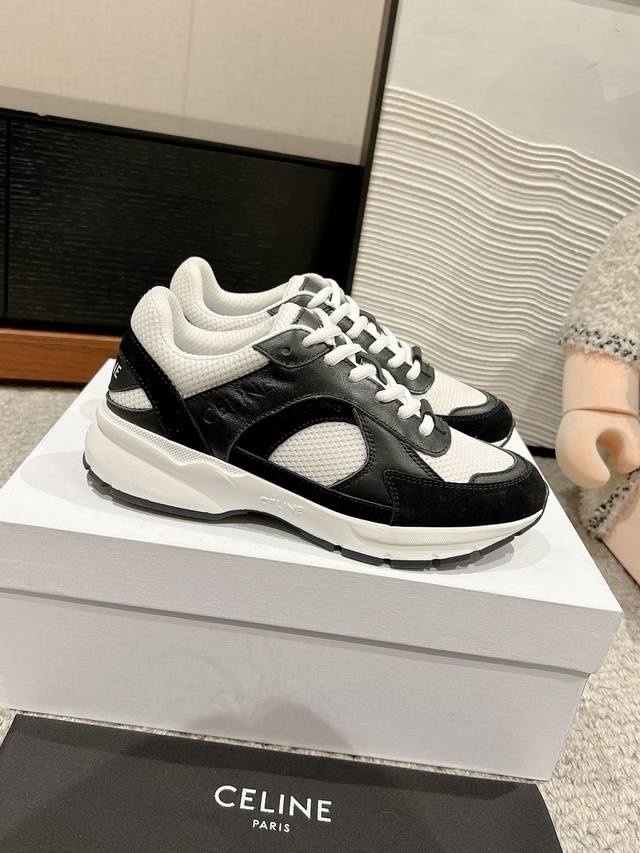 顶级品质 DDD 赛琳新款徽标系带休闲运动鞋 DDD 鞋面牛皮拼接牛反绒+网里 DDD 原版舒适网布内里 DDD 原版1:1开模Tpu大底 DDD 码数35-4