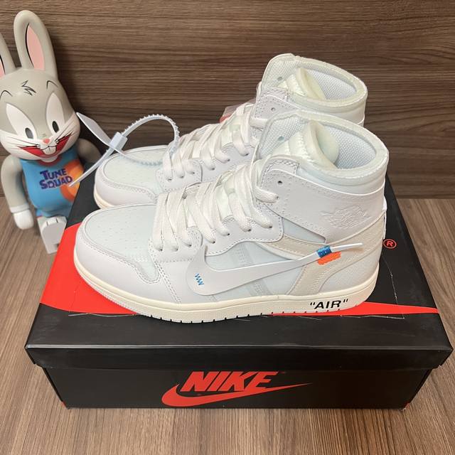 顶级版本Off-Whitexjordan Air Jordan 1 High White Theten联名款高帮复古篮球鞋男款白蓝欧洲限定。 DDD 码数：36