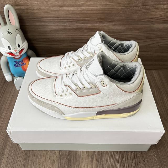 顶级版本A Ma Maniere X Jordan Air Jordan 3 Retro Sp Medium Grey 中帮复古篮球鞋。 DDD 码数：36-4