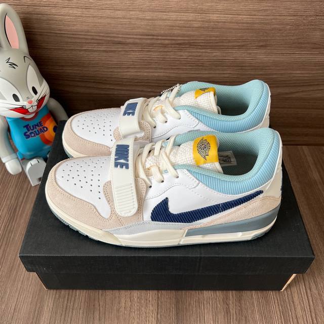 顶级版本Jordan Legacy 312 Cny Year Of The Rabbit 减震耐磨防滑低帮复古篮球鞋米白蓝。 DDD 码数：36-47 含半码
