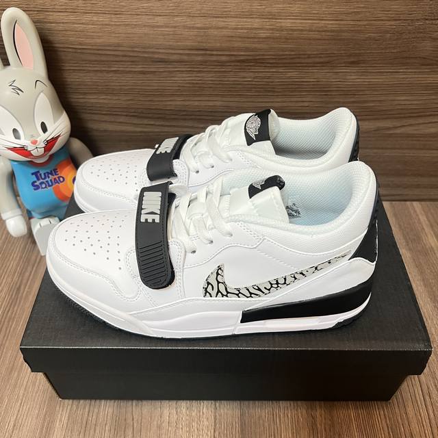 顶级版本Jordan Legacy 312 Cny Year Of The Rabbit 减震耐磨防滑低帮复古篮球鞋白黑色。 DDD 码数：36-47 含半码