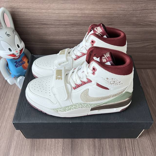 顶级版本Jordan Legacy 312 Cny Year Of The Rabbit 减震耐磨防滑低帮复古篮球鞋白绿红。 DDD 码数：36-47 含半码