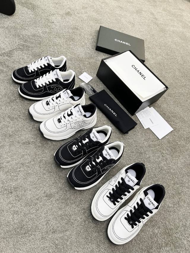 只有女款 DDD Chanel香奈儿2025C新款休闲运动鞋板鞋 超美的颜色 非常百搭 超级舒适 满满的小香风 经典耐看百搭款 原版大底，回弹力好 码数:35-