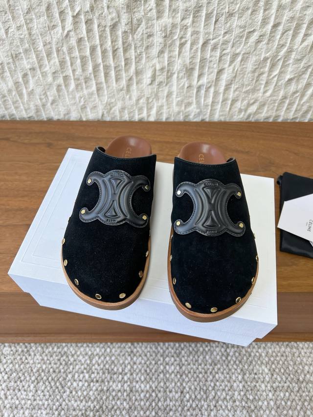 G599 Celine 赛琳 26Ss早春新款 勃肯 半拖 穆勒拖 DDD 高级感十足 网红Ins种草神器、非常复古风、气场十足单品 DDD 设计风格非常新颖、