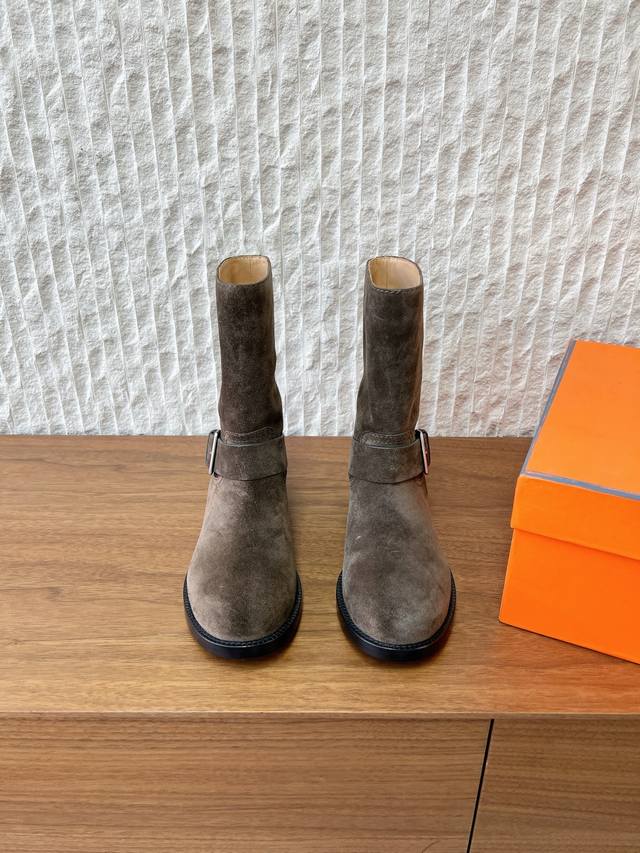 G299 Hermes 爱玛仕 25Ss秋冬新款 Albion扣 Leo及踝靴 短靴 DDD Hermes爱马仕小牛皮Biker及踝靴，搭配标志性Albion鞋