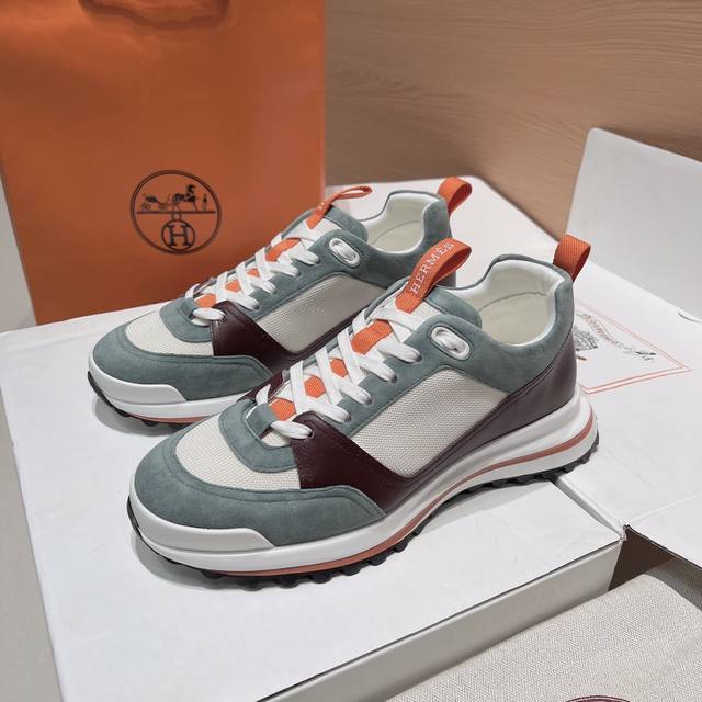 男款20 莞货 Hermes家25Ss秋冬新品！经典靴型+英伦拼色设计，进口小牛皮，经典耐看！原版倒模楦型，极致1:1形体，进口高端牛皮呈现出精致质感！ DDD