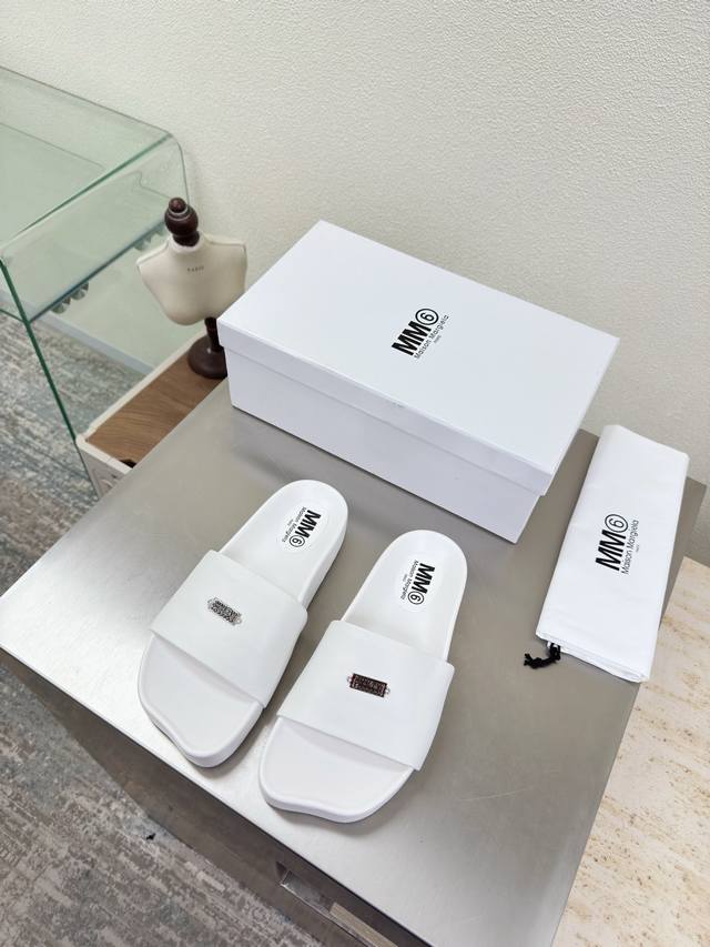 Mm6 超级舒适 厚底拖鞋 DDD 平底 3Cm DDD 白色 小羊皮 DDD 内里 小羊皮 DDD Maisonmargiela DDD 马吉拉 Mm6 DD