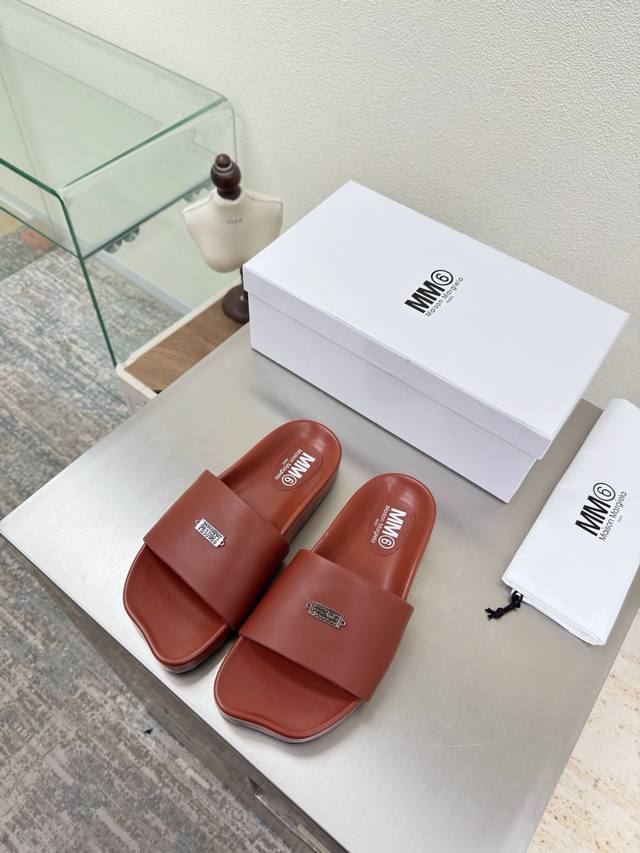 Mm6 超级舒适 厚底拖鞋 DDD 平底 3Cm DDD 棕色 小羊皮 DDD 内里 小羊皮 DDD Maisonmargiela DDD 马吉拉 Mm6 DD