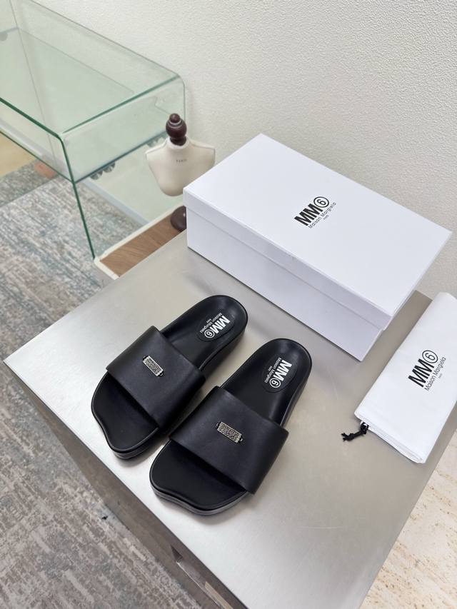 Mm6 超级舒适 厚底拖鞋 DDD 平底 3Cm DDD 黑色 小羊皮 DDD 内里 小羊皮 DDD Maisonmargiela DDD 马吉拉 Mm6 DD
