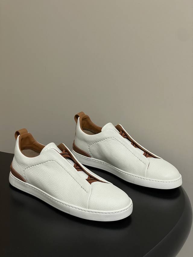 顶级品质 DDD Zegna杰尼亚 Triple Stitch运动鞋Ts-Secondskin 奢华商务休闲男鞋 DDD 这款Nero Oasi Triple