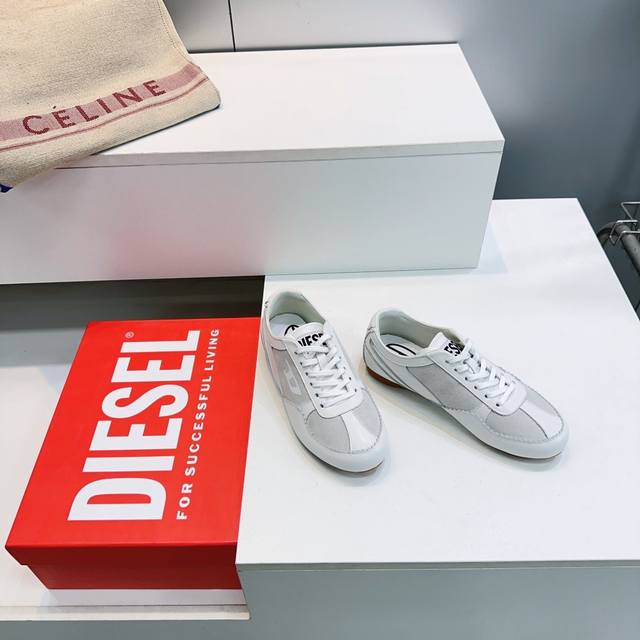 高品质出厂 ！顶级品质Diesel 26春夏新品拼色绑带休闲鞋阿甘鞋运动鞋！ DDD 兼具休闲与便捷性，低帮款以黑粉撞色鞋带增添甜酷风格；整体线条偏利落的复古运