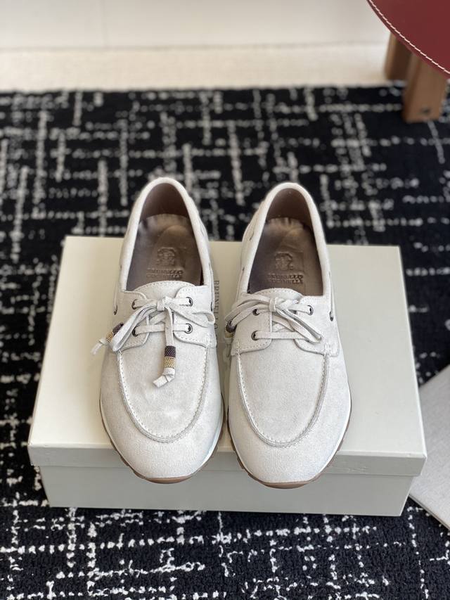 代购级 DDD Brunello Cucinelli 25Ss最新 Bc 系带 休闲鞋 DDD 鞋面进口麂皮 内里进口 羊皮里 0.5Mm圆形冲孔设计 透气不闷