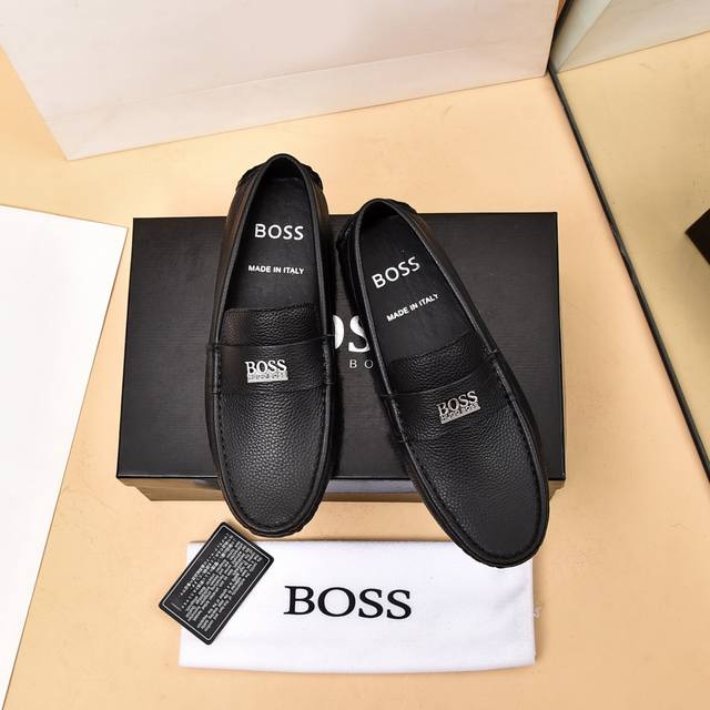 出厂价 Boos 202泡新款来袭～鞋面采用意大利进口头层牛皮，皮质柔软细腻，进口羊皮里 驾车休闲两不误，鞋型端庄霸气，奢华魅力无所掩盖！自然洒脱的新贵主义，引