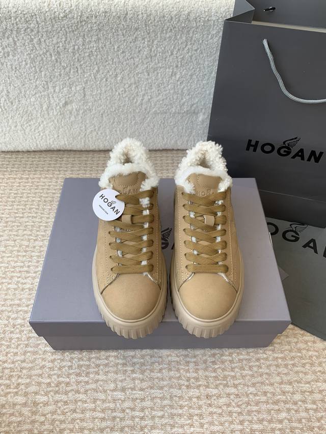 HOGAN 霍根 24cnew arrival～2024秋冬 新款情侣板鞋饼干鞋厚底小白鞋 专柜全套包装 这款精选板鞋饼干鞋，专柜新款 断货王呀 甄选进口牛皮材