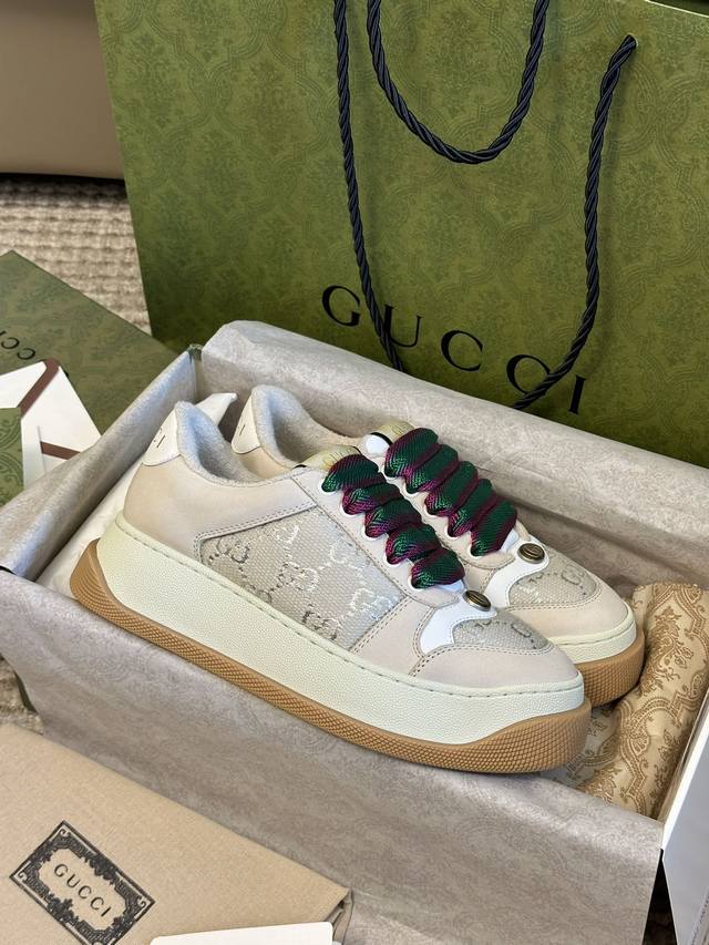 代购级版本 男码+20 Gucci 古驰fw24 new arrival～ G家胖丁情侣款 小脏鞋新品 顶版！ 原版8900，拆卸copy，附正品图 穿了就舍不