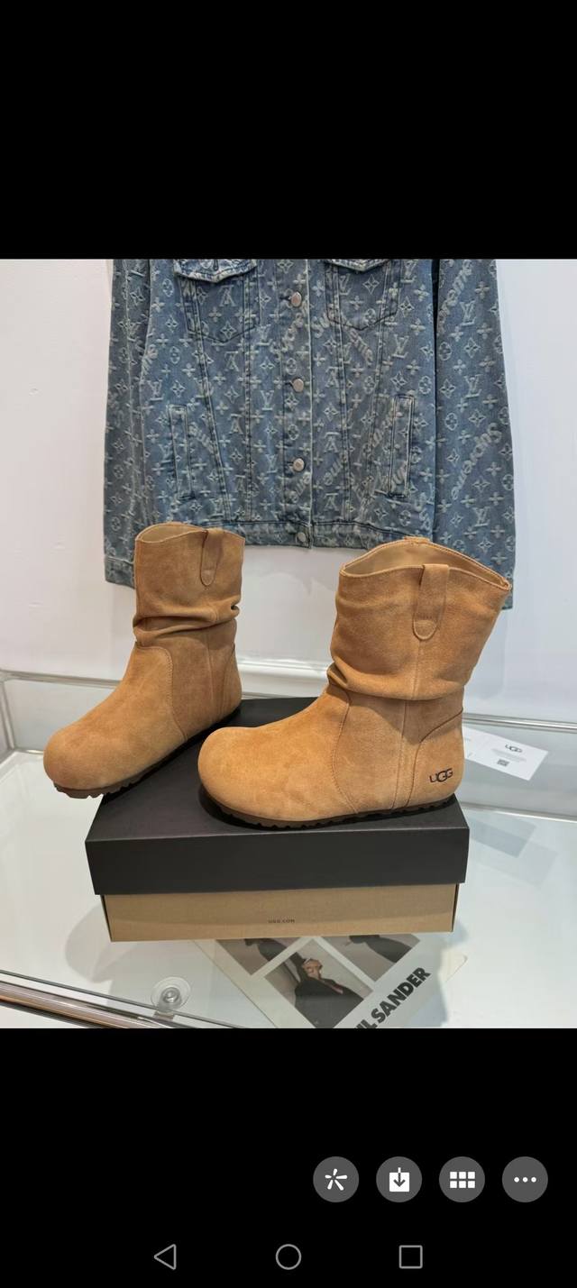 出厂价 ugg.今年真的鲨疯了 堆堆勃肯褶皱短靴 韩版复古软fufu雪地靴 被可爱到了 泰乖了 内里羊毛材质保暖 靴筒堆堆褶皱显瘦+1 size：35-40