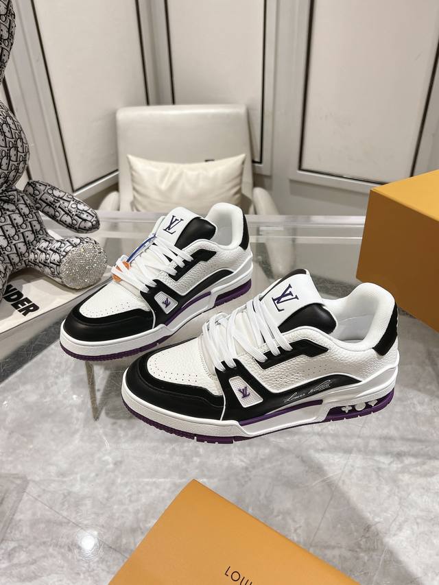 顶级代购级别 2024ss new Drop31 L-V Trainer 经典运动鞋 牛仔新色 十月份太古汇2双原版购人历时近三个月的原版复刻 各种水洗擦色工艺