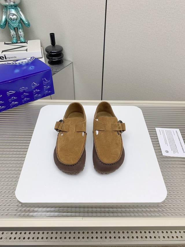 出厂 高版本 25ss德国Birkenstock勃肯 日本限定版 我Boston真皮包头软木拖鞋博肯沙滩 单鞋 真空电镀复古五金扣饰 专柜包装！鞋面：原版牛皮京