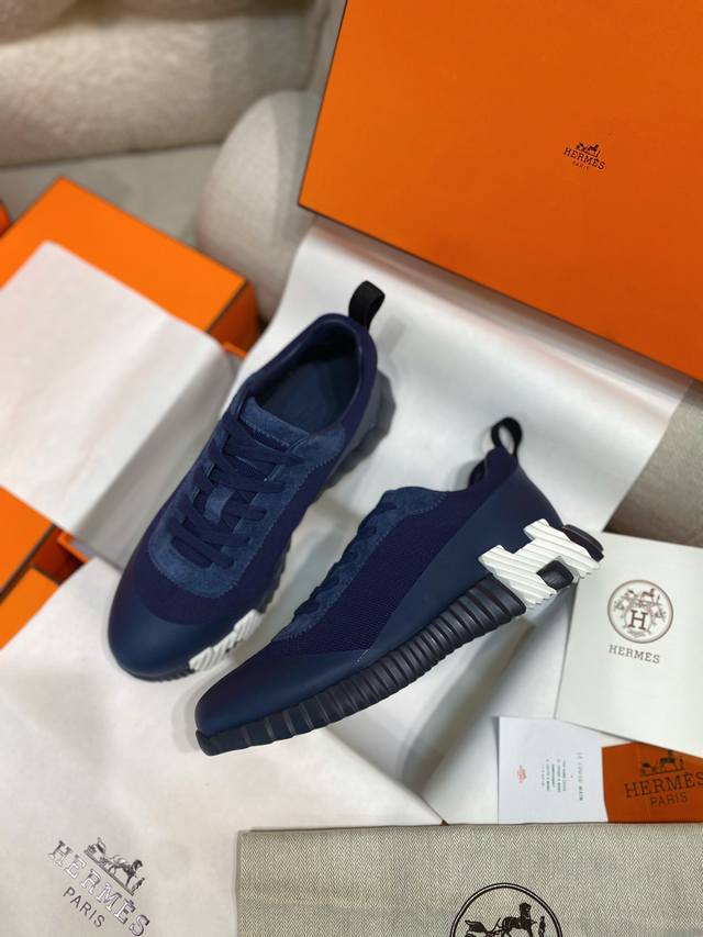 上新Herme* H家新款爱马*Bouncing运动鞋 ZP购入，顶级原单品质，市面最高版本，出厂价批 原版开模大底。一分钱一分货，真材实料，无论是皮料、楦型、