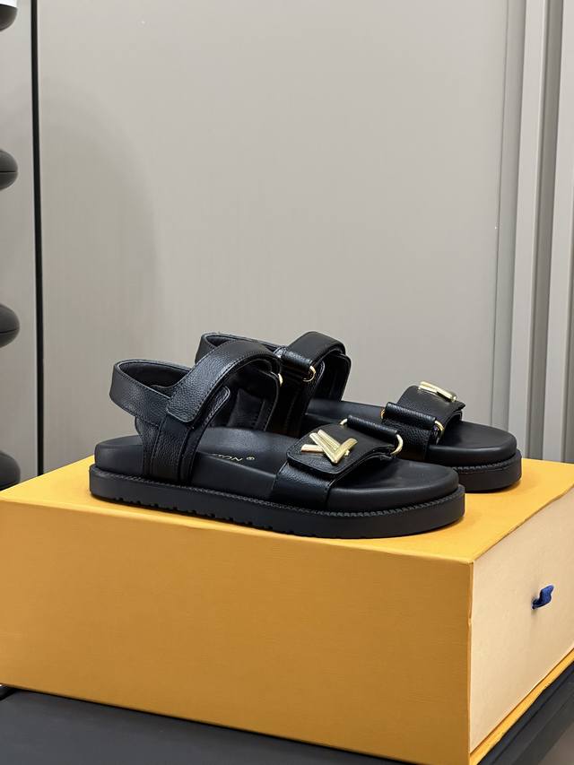 顶级品质L家驴牌Bom Dia Comfort系列，魔术贴平底拖鞋，原版開發 天花板级别 配送专柜精美包装！原版进口牛皮面 经典老花面原版进口柔软羊皮内里原版开